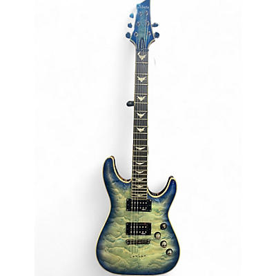 Used Schecter Guitar Research Omen Extreme 6 Ocean Blue Burst Solid Body Electric Guitar