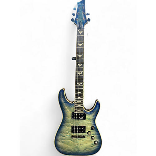 Used Schecter Guitar Research Omen Extreme 6 Ocean Blue Burst Solid Body Electric Guitar Ocean Blue Burst