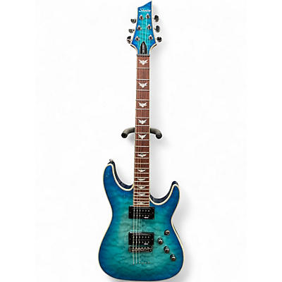 Used Schecter Guitar Research Omen Extreme 6 Ocean Blue Burst Solid Body Electric Guitar