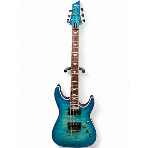Used Schecter Guitar Research Omen Extreme 6 Ocean Blue Burst Solid Body Electric Guitar Ocean Blue Burst