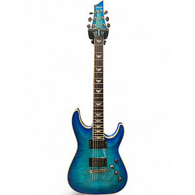 Used Schecter Guitar Research Omen Extreme 6 Ocean Blue Burst Solid Body Electric Guitar