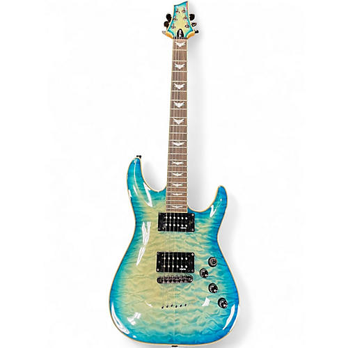 Used Schecter Guitar Research Omen Extreme 6 Ocean Blue Burst Solid Body Electric Guitar Ocean Blue Burst