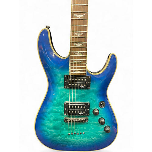 Used Schecter Guitar Research Omen Extreme 6 Ocean Blue Burst Solid Body Electric Guitar Ocean Blue Burst