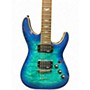 Used Schecter Guitar Research Omen Extreme 6 Ocean Blue Burst Solid Body Electric Guitar Ocean Blue Burst