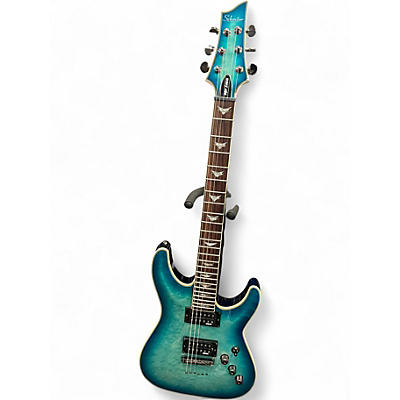 Used Schecter Guitar Research Omen Extreme 6 Ocean Blue Burst Solid Body Electric Guitar