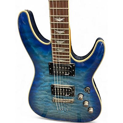 Used Schecter Guitar Research Omen Extreme 6 Ocean Blue Burst Solid Body Electric Guitar