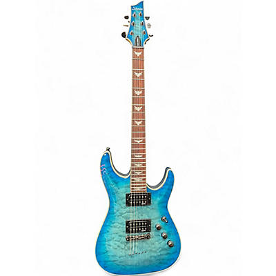 Used Schecter Guitar Research Omen Extreme 6 Ocean Blue Burst Solid Body Electric Guitar