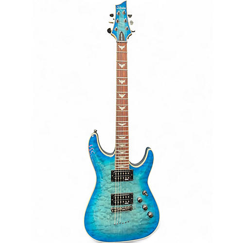Used Schecter Guitar Research Omen Extreme 6 Ocean Blue Burst Solid Body Electric Guitar Ocean Blue Burst