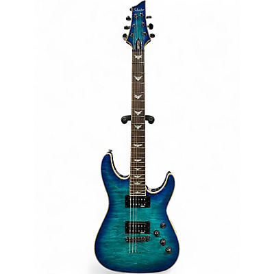 Used Schecter Guitar Research Omen Extreme 6 Ocean Blue Burst Solid Body Electric Guitar