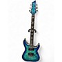 Used Schecter Guitar Research Omen Extreme 6 Ocean Blue Burst Solid Body Electric Guitar Ocean Blue Burst