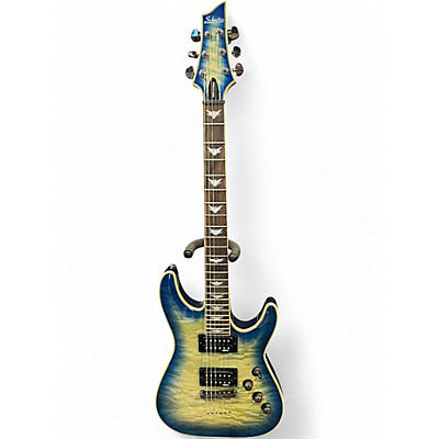 Used Schecter Guitar Research Omen Extreme 6 Ocean Blue Burst Solid Body Electric Guitar