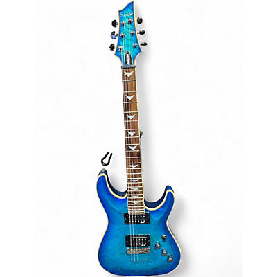 Used Schecter Guitar Research Omen Extreme 6 Ocean Blue Burst Solid Body Electric Guitar