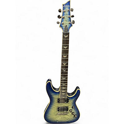 Used Schecter Guitar Research Omen Extreme 6 Ocean Blue Burst Solid Body Electric Guitar