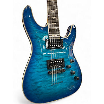 Used Schecter Guitar Research Omen Extreme 6 Ocean Blue Burst Solid Body Electric Guitar