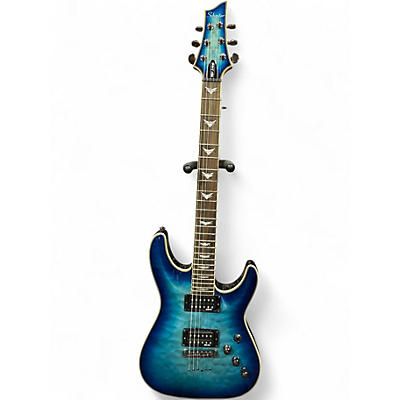 Used Schecter Guitar Research Omen Extreme 6 Ocean Blue Burst Solid Body Electric Guitar