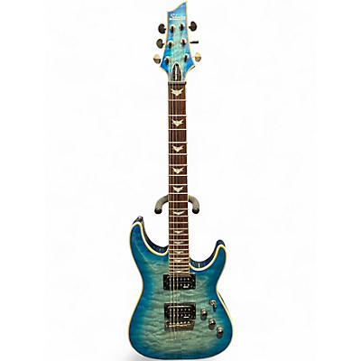 Used Schecter Guitar Research Omen Extreme 6 Ocean Blue Burst Solid Body Electric Guitar
