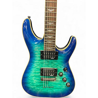 Used Schecter Guitar Research Omen Extreme 6 Ocean Blue Burst Solid Body Electric Guitar