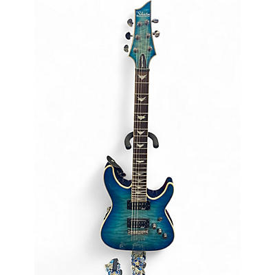 Used Schecter Guitar Research Omen Extreme 6 Ocean Blue Burst Solid Body Electric Guitar