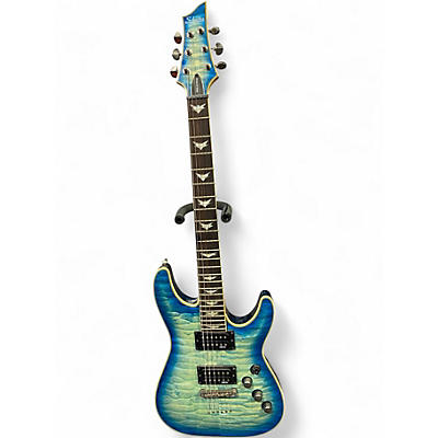 Used Schecter Guitar Research Omen Extreme 6 Ocean Blue Burst Solid Body Electric Guitar