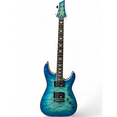 Used Schecter Guitar Research Omen Extreme 6 Ocean Blue Burst Solid Body Electric Guitar