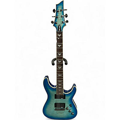 Used Schecter Guitar Research Omen Extreme 6 Ocean Blue Burst Solid Body Electric Guitar