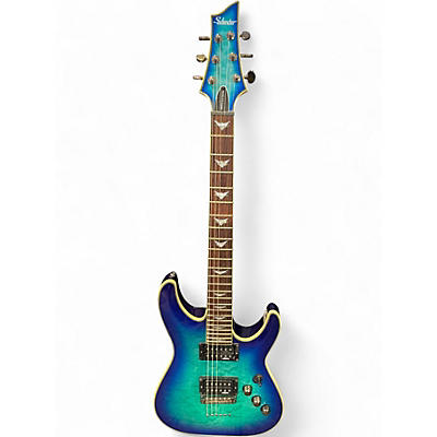 Used Schecter Guitar Research Omen Extreme 6 Ocean Blue Burst Solid Body Electric Guitar