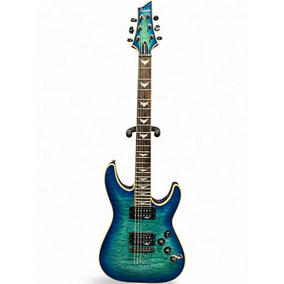 Used Schecter Guitar Research Omen Extreme 6 Ocean Blue Burst Solid Body Electric Guitar