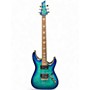 Used Schecter Guitar Research Omen Extreme 6 Ocean Blue Burst Solid Body Electric Guitar Ocean Blue Burst