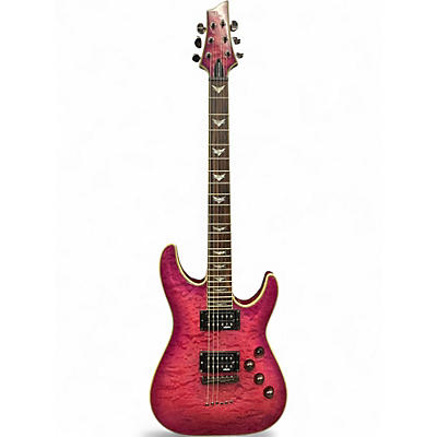 Used Schecter Guitar Research Omen Extreme 6 Pink Solid Body Electric Guitar