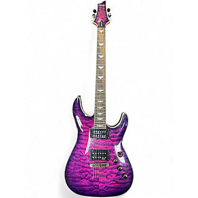 Used Schecter Guitar Research Omen Extreme 6 Purple Solid Body Electric Guitar