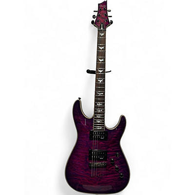 Used Schecter Guitar Research Omen Extreme 6 Purple Solid Body Electric Guitar