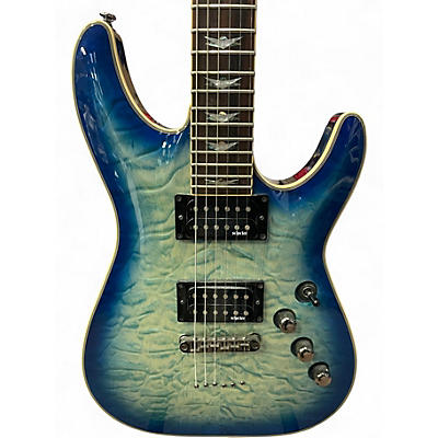 Used Schecter Guitar Research Omen Extreme 6 Trans Blue Solid Body Electric Guitar