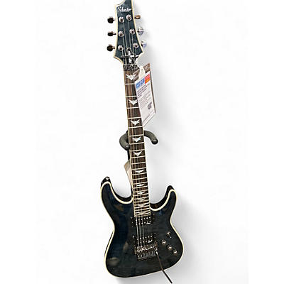 Used Schecter Guitar Research Omen Extreme FR See Thru Black Solid Body Electric Guitar