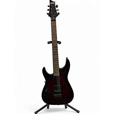 Schecter Guitar Research Used Schecter Guitar Research Omen Floyd Rose Left Handed Trans Red Electric Guitar