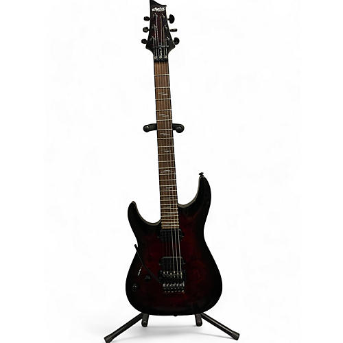 Schecter Guitar Research Used Schecter Guitar Research Omen Floyd Rose Left Handed Trans Red Electric Guitar Trans Red