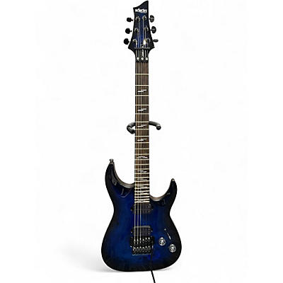 Used Schecter Guitar Research Omen elite 6 Floyd Rose Blue Burst Solid Body Electric Guitar