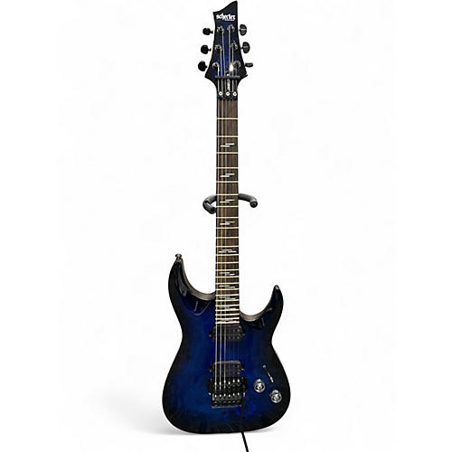 Used Schecter Guitar Research Omen elite 6 Floyd Rose Blue Burst Solid Body Electric Guitar Blue Burst