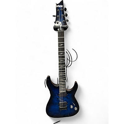 Used Schecter Guitar Research Omen elite See-Thru Blue Burst Solid Body Electric Guitar