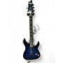 Used Schecter Guitar Research Omen elite See-Thru Blue Burst Solid Body Electric Guitar See-Thru Blue Burst