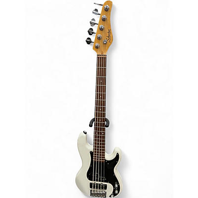 Used Schecter Guitar Research P-5 Antique Ivory Electric Bass Guitar