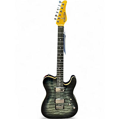 Used Schecter Guitar Research PT-CLASSIC TRANSPARENT BLACK BURST Solid Body Electric Guitar