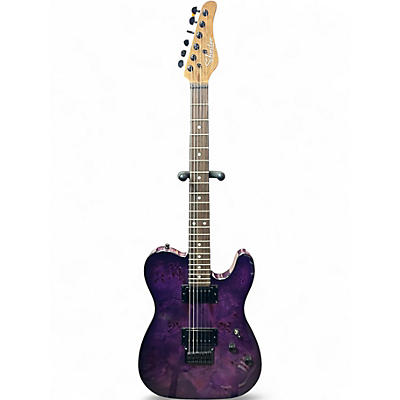 Used Schecter Guitar Research PT PRO Purple Burst Burl Solid Body Electric Guitar