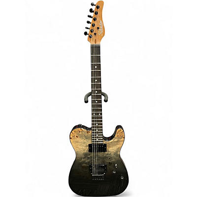 Used Schecter Guitar Research PT STANDARD Black fade burl Solid Body Electric Guitar