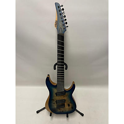 Schecter Guitar Research Used Schecter Guitar Research REAPER 7 BLUE BURL BURST Solid Body Electric Guitar