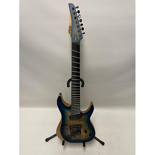 Schecter Guitar Research Used Schecter Guitar Research REAPER 7 BLUE BURL BURST Solid Body Electric Guitar BLUE BURL BURST