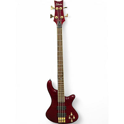 Used Schecter Guitar Research Raiden Elite 4 String Red Electric Bass Guitar