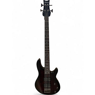 Used Schecter Guitar Research Raiden Special 4 String Trans Red Electric Bass Guitar