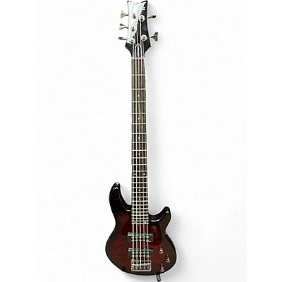 Used Schecter Guitar Research Raiden Special 5 String Trans Red Electric Bass Guitar