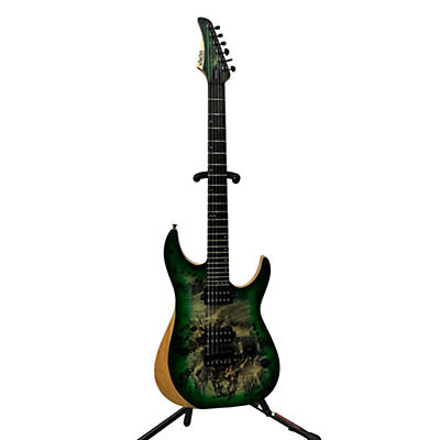 Schecter Guitar Research Used Schecter Guitar Research Reaper 6 Emerald Green Solid Body Electric Guitar