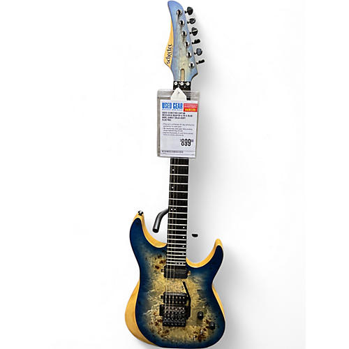 Used Schecter Guitar Research Reaper-6 Fr-S Blue Burl Burst Solid Body Electric Guitar Blue Burl Burst